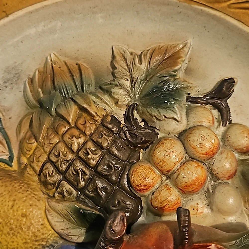 3D Napcoware C-7092 Colorful Fruit Pattern 1960's Collector Plate 10